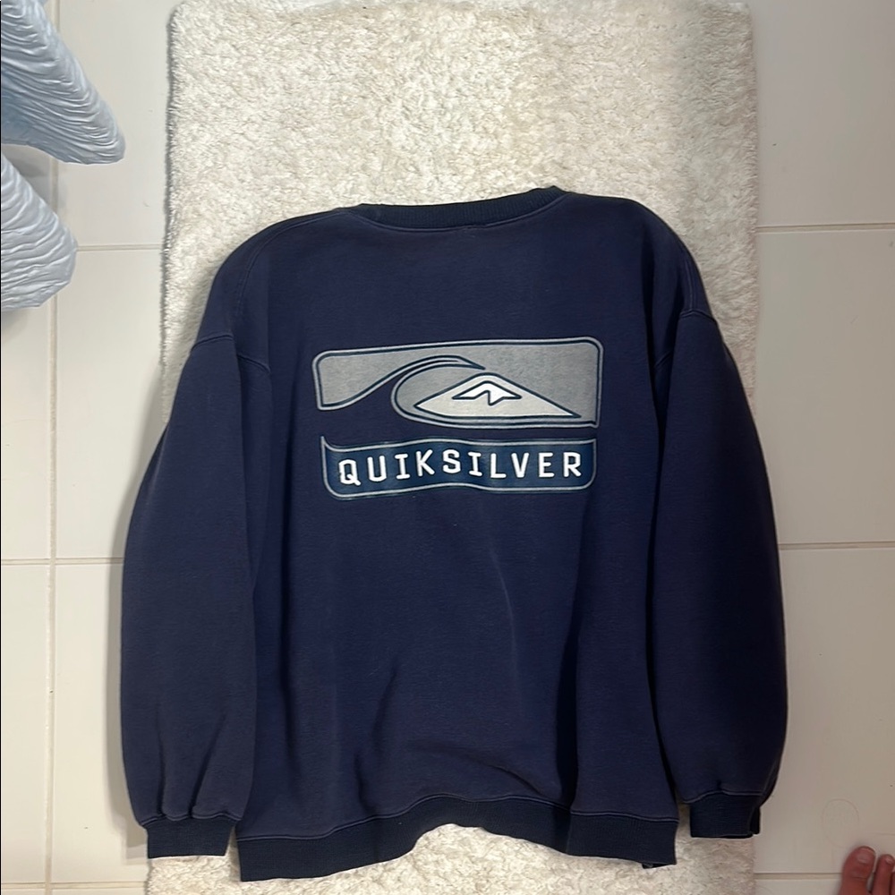 Quiksilver Blue Crewneck Sweater Classic Design